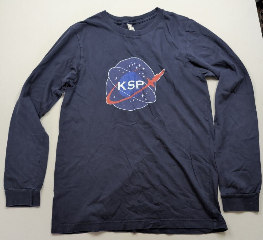 KSP Kerbal Space Program Exploration Long Sleeve T-Shirt Navy Blue Medium